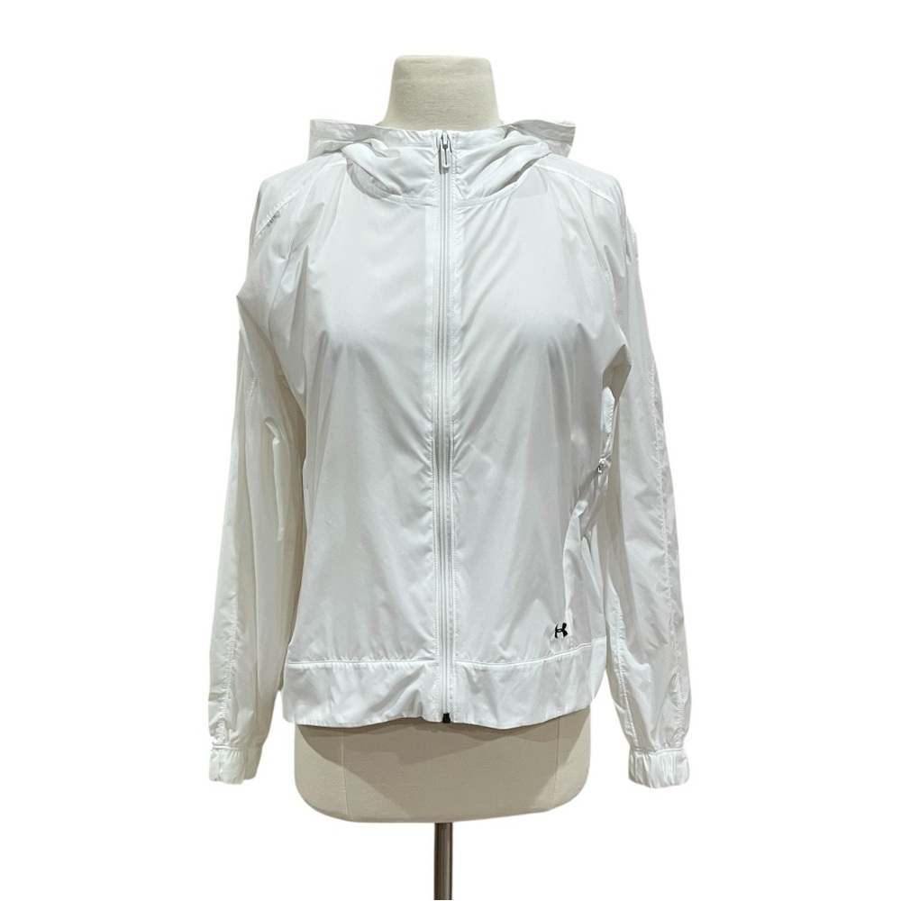 Under Armour Loose Fit White Windbreaker Size Medium